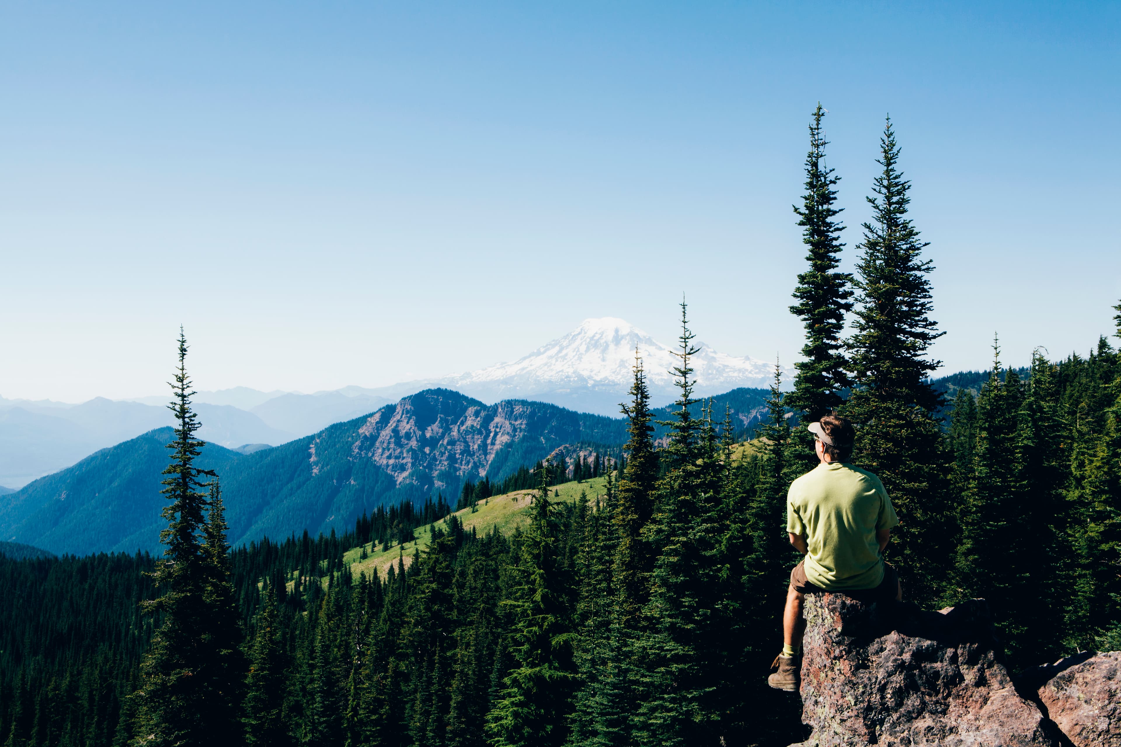 Mountain ridgeline and distant peak representing long-term vitality